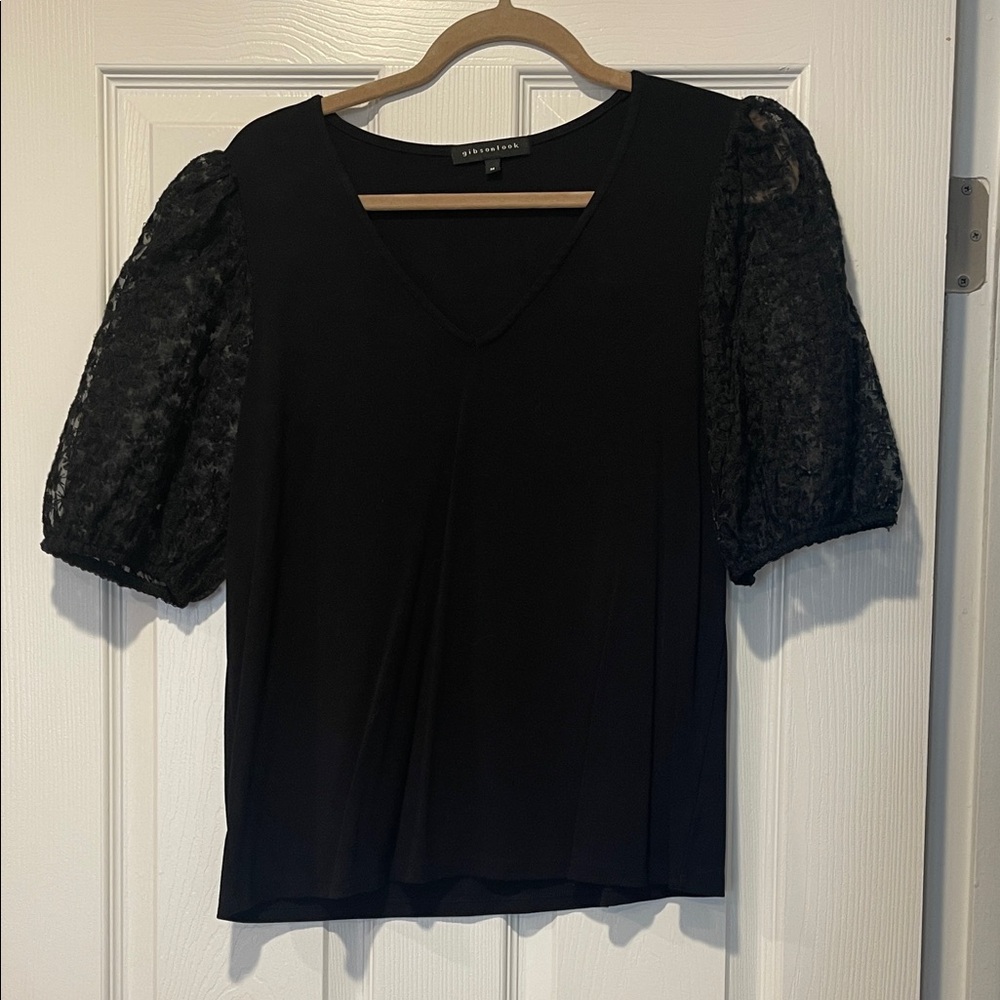 Black Puff Sleeve Blouse